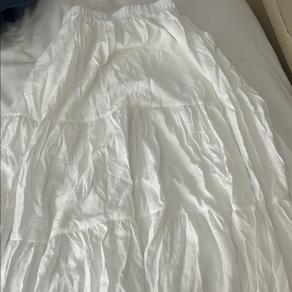 Princess Polly White Bubble Tiered Maxi Skirt